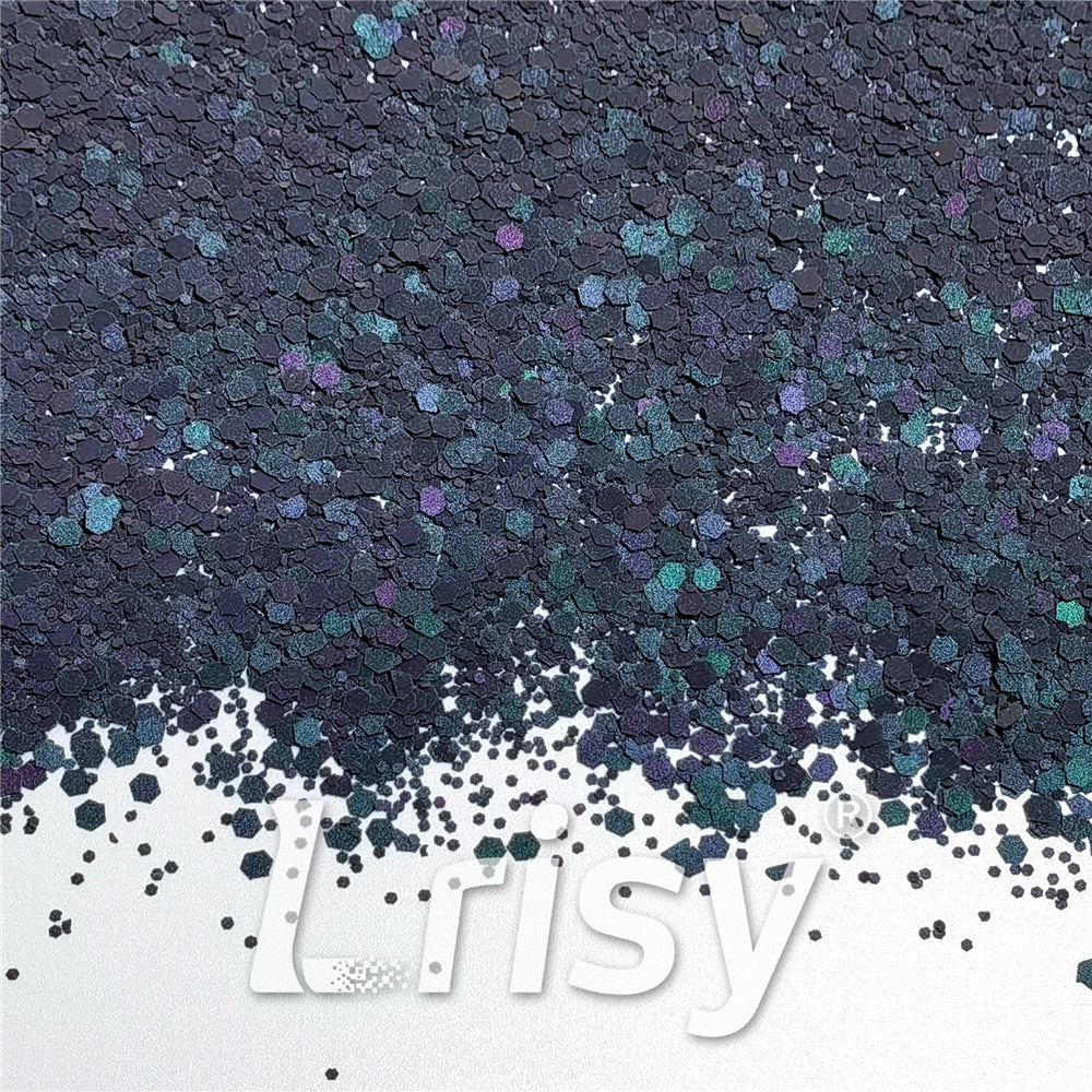 Mixed Glow In The Dark (Reflect Light At Night) Black To Purple Glitter FC-FG1000