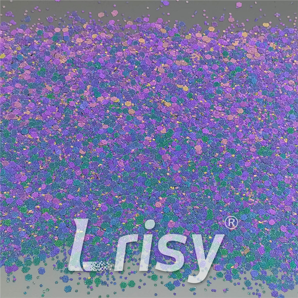 Mixed Glow In The Dark (Reflect Light At Night) Black To Purple Glitter FC-FG1000