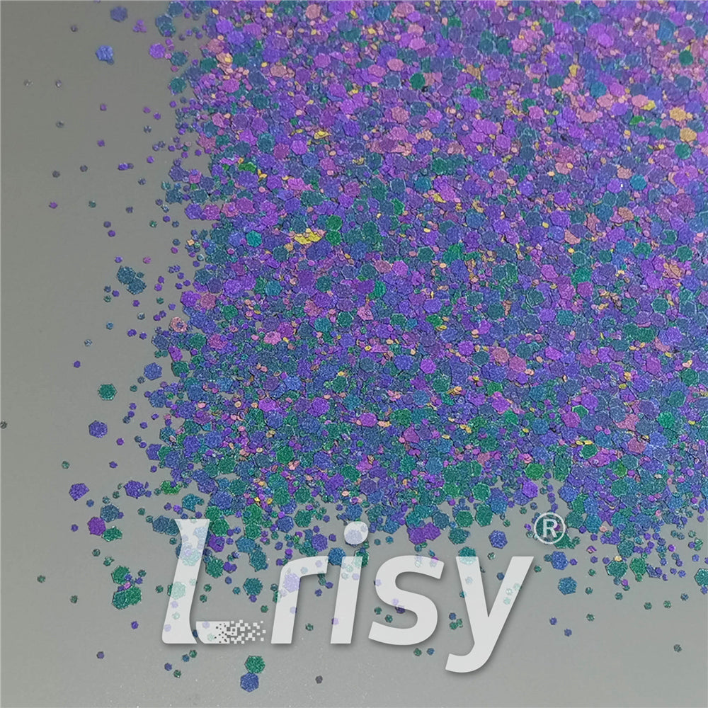 Mixed Glow In The Dark (Reflect Light At Night) Black To Purple Glitter FC-FG1000