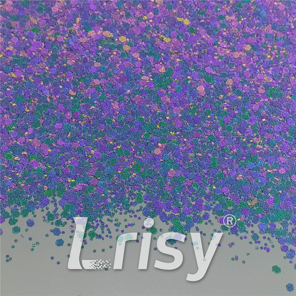 Mixed Glow In The Dark (Reflect Light At Night) Black To Purple Glitter FC-FG1000
