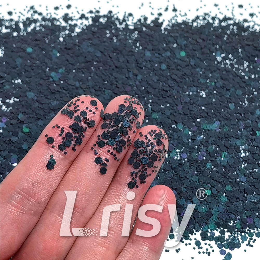 Mixed Glow In The Dark (Reflect Light At Night) Black To Purple Glitter FC-FG1000