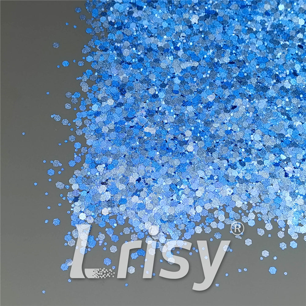 Mixed Glow In The Dark (Reflect Light At Night) Sea Blue To Sky Blue Glitter FC-FG715