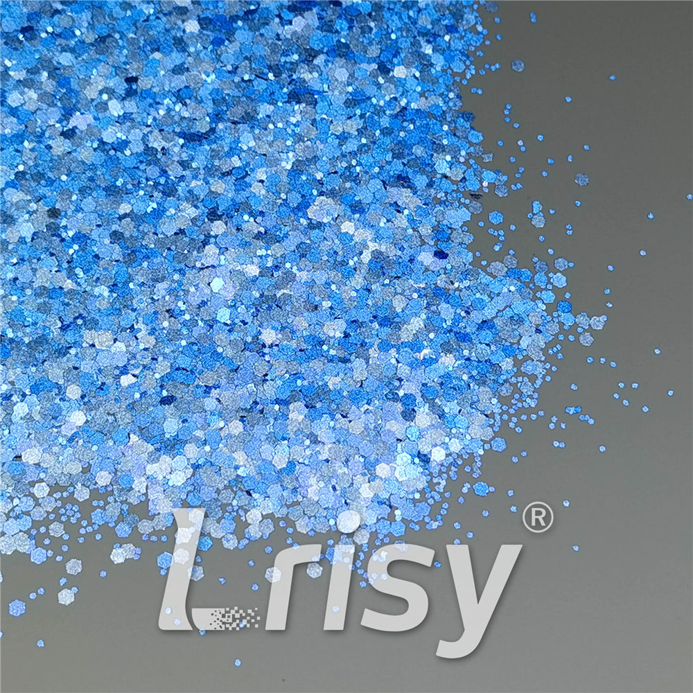 Mixed Glow In The Dark (Reflect Light At Night) Sea Blue To Sky Blue Glitter FC-FG715