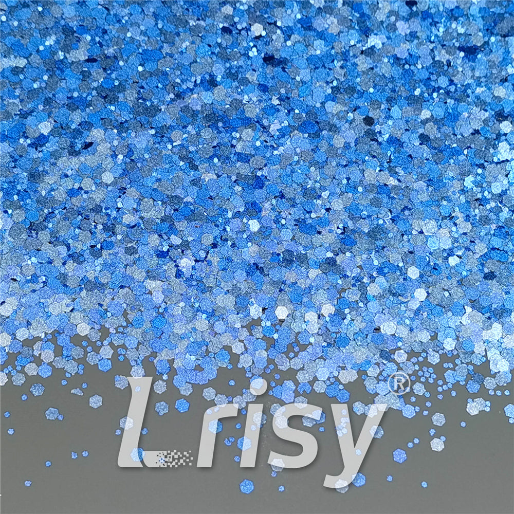 Mixed Glow In The Dark (Reflect Light At Night) Sea Blue To Sky Blue Glitter FC-FG715