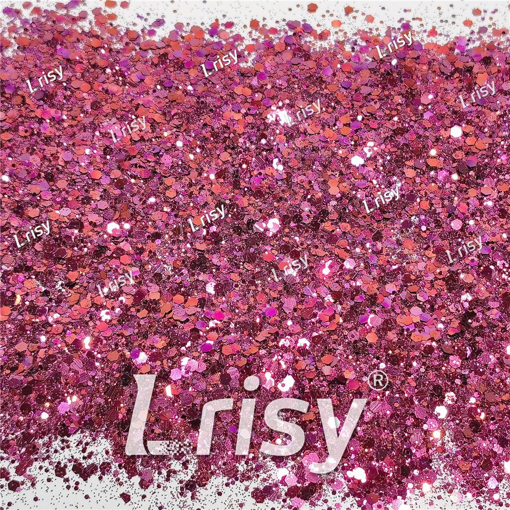 General Mixed Rose Red To Pruple Iridescent Glitter FC-E8061