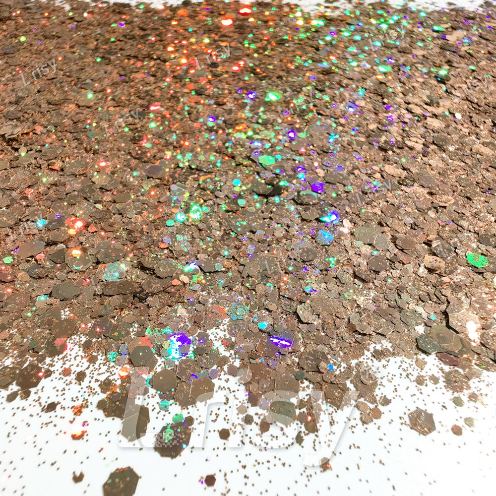 General Mixed High Holographic Sand Gold Cosmetic Grade Glitter SLG002