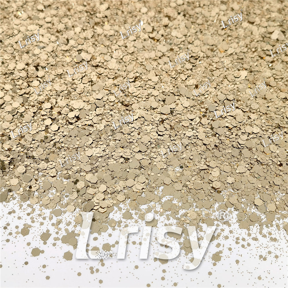 General Mixed Champagne Gold Glitter Pure Color B0212