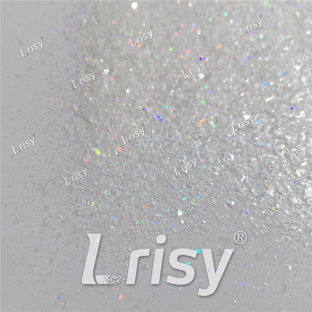 Translucent Holographic White Confetti Glitter Flakes Shards LB01100 2x2
