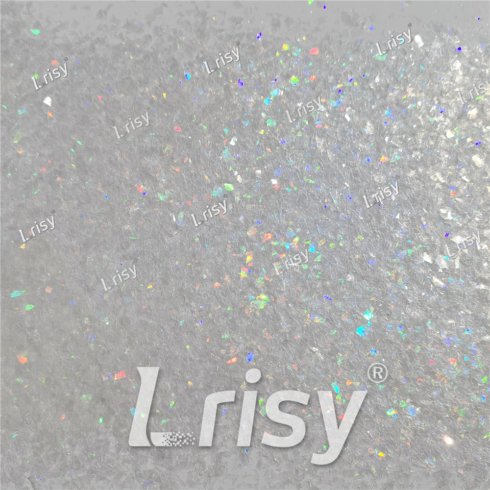 Translucent Holographic White Confetti Glitter Flakes Shards LB01100 4x4
