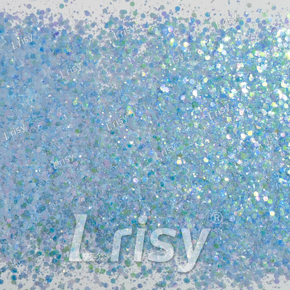 Mixed Sky Blue Iridescent Solvent Resistant Glitter S505R