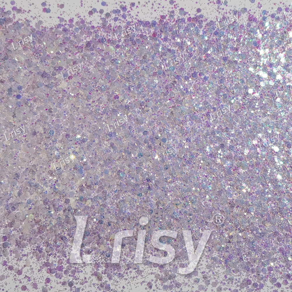 Mixed Dream Pink And White Iridescent Solvent Resistant Glitter S321A