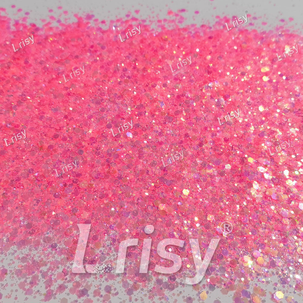 Mixed Pale Pink Iridescent Solvent Resistant Glitter S502R