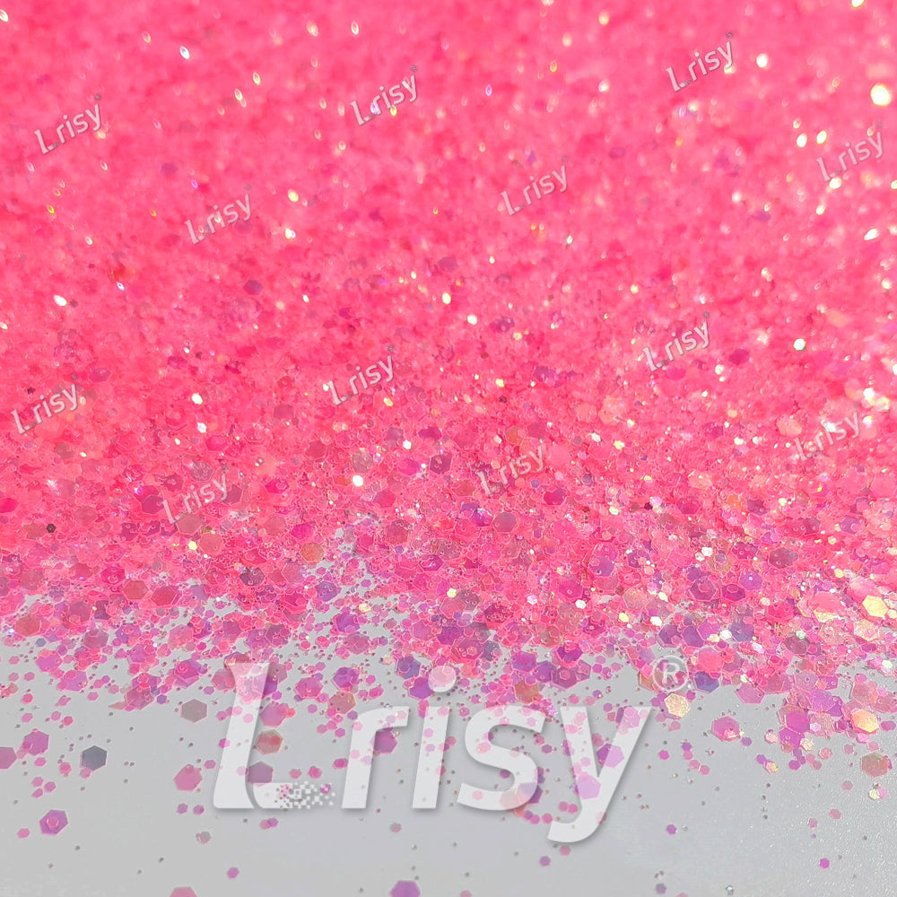 Mixed Pale Pink Iridescent Solvent Resistant Glitter S502R