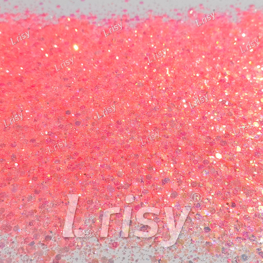 Mixed Light Red Iridescent Solvent Resistant Glitter S508AR