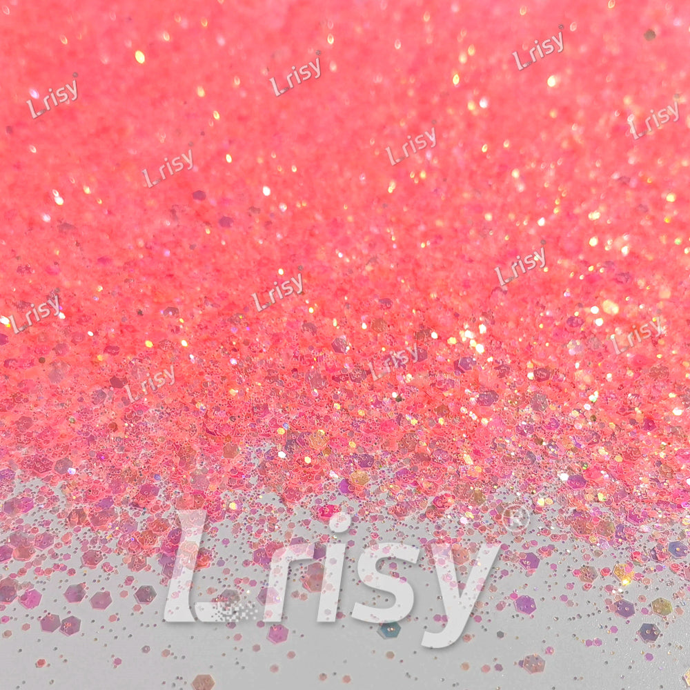 Mixed Light Red Iridescent Solvent Resistant Glitter S508AR
