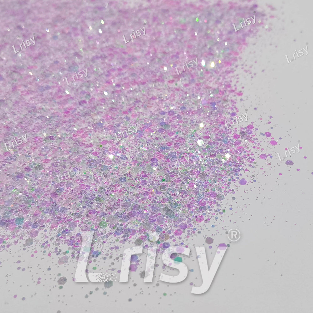 Mixed Dream Green And White Iridescent Solvent Resistant Glitter S325R