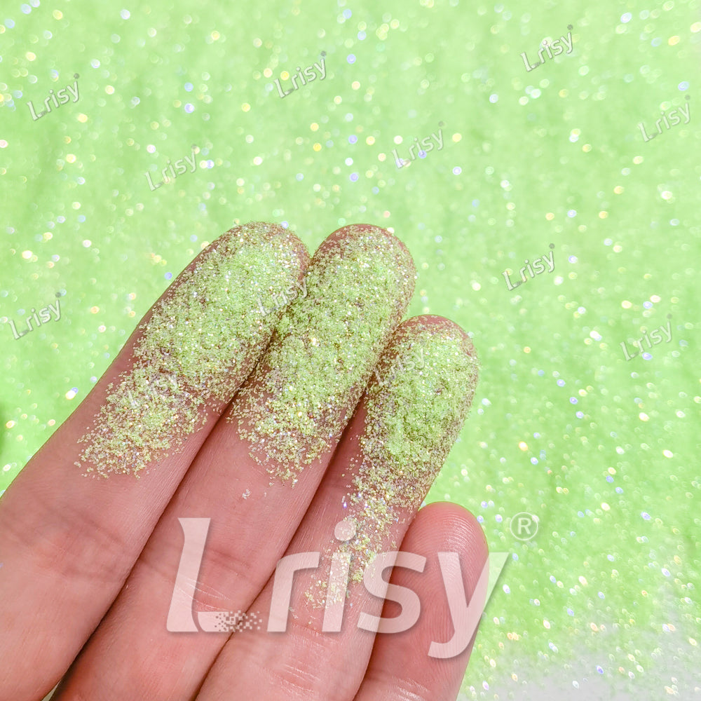 0.2mm Bright Green Iridescent Solvent Resistant Glitter S509R