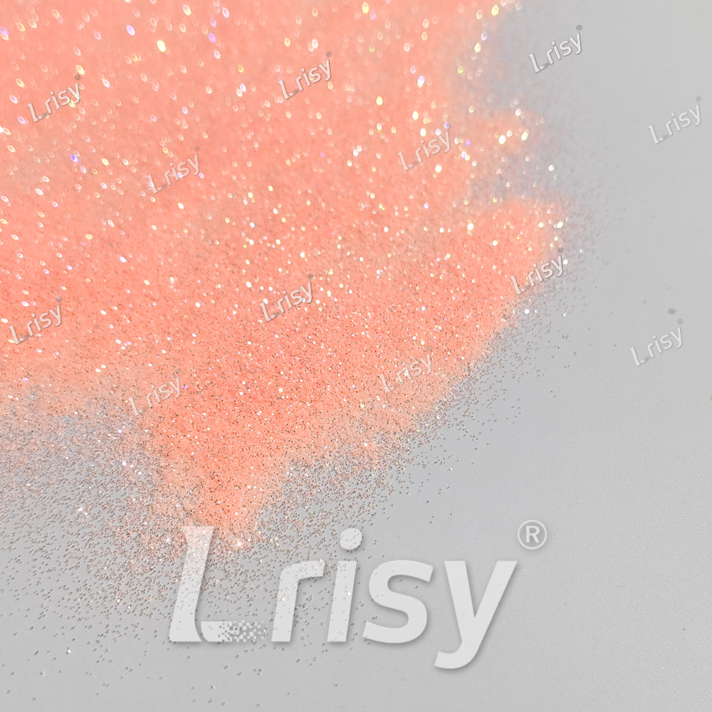 0.2mm Bright Salmon Color Iridescent Solvent Resistant Glitter S506R