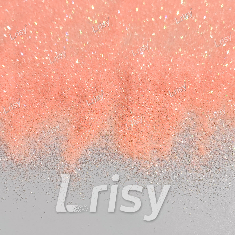 0.2mm Bright Salmon Color Iridescent Solvent Resistant Glitter S506R