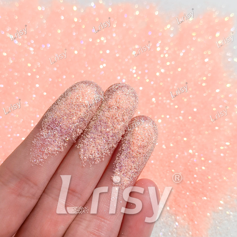 0.2mm Bright Salmon Color Iridescent Solvent Resistant Glitter S506R