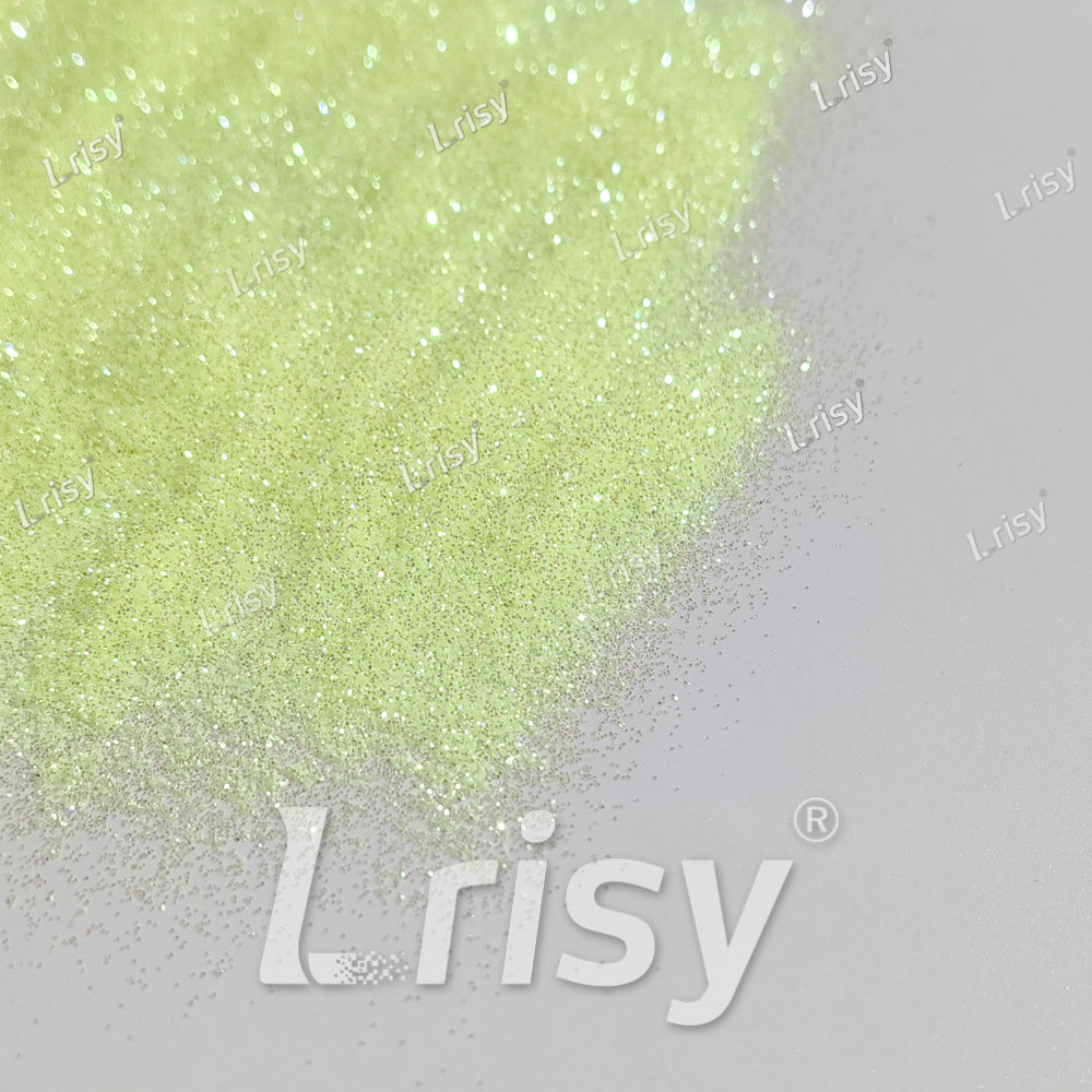 0.2mm Pale Lemon Green Iridescent Solvent Resistant Glitter S500R