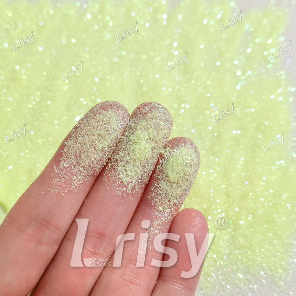 0.2mm Pale Lemon Green Iridescent Solvent Resistant Glitter S500R