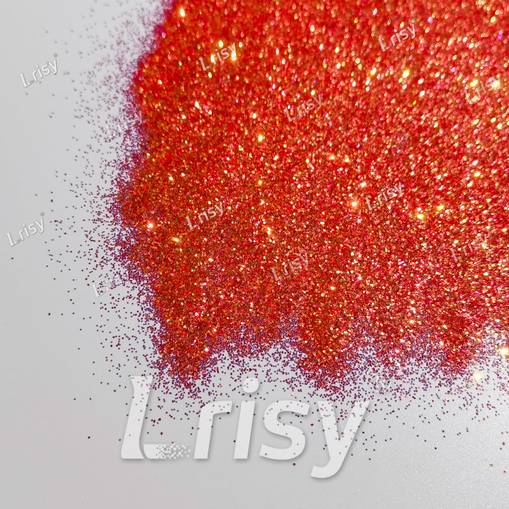 0.4mm Orange Red Brightness Iridescent Glitter F334R