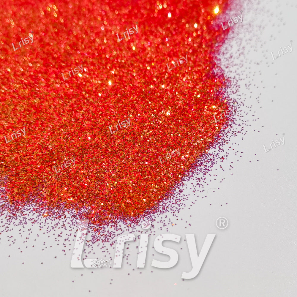 0.4mm Orange Red Brightness Iridescent Glitter F334R