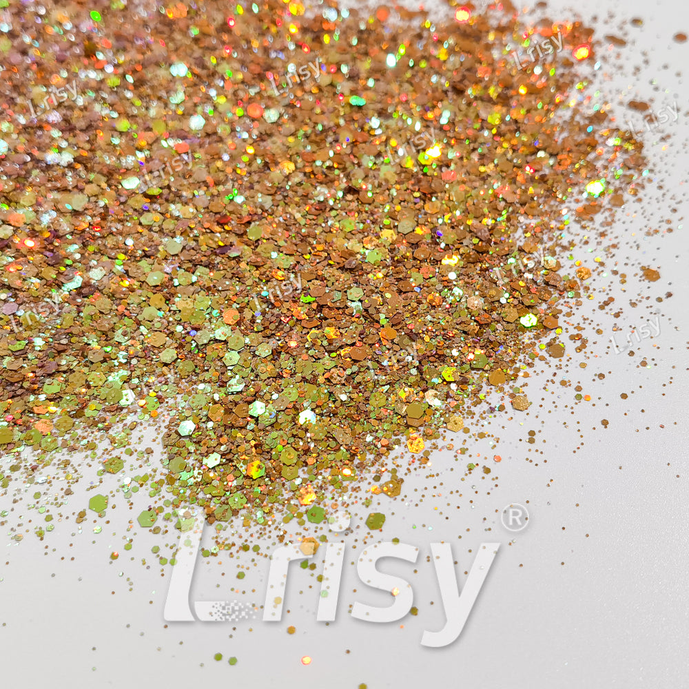 General Mixed Jacinth To Green Color Shift Solvent Resistant Glitter S-BSL202