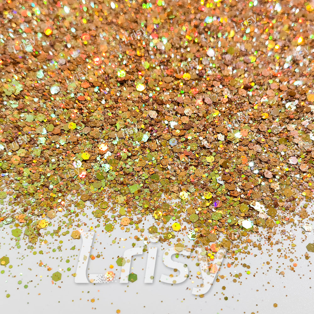 General Mixed Jacinth To Green Color Shift Solvent Resistant Glitter S-BSL202