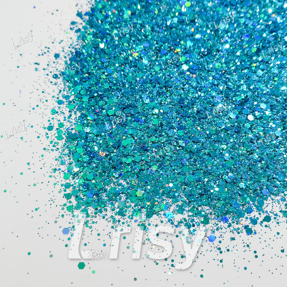 General Mixed Sea Blue To Green Shift Solvent Resistant Glitter S-BSL205