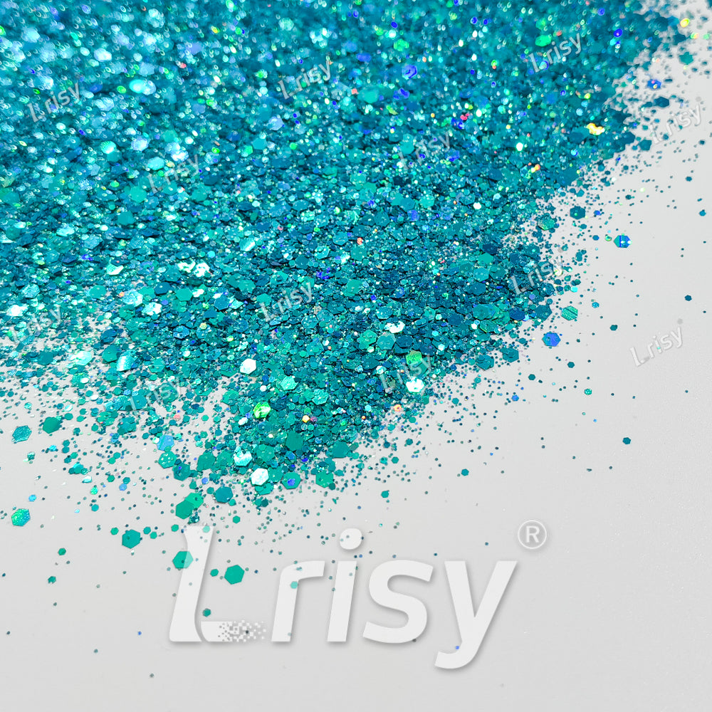 General Mixed Sea Blue To Green Shift Solvent Resistant Glitter S-BSL205