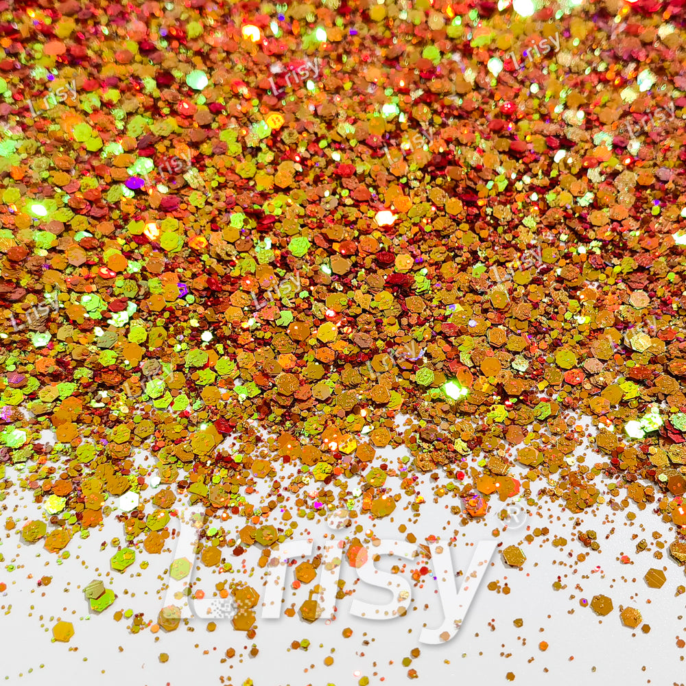 General Mixed Jacinth To Green Color Shift Solvent Resistant Glitter S-BSL202