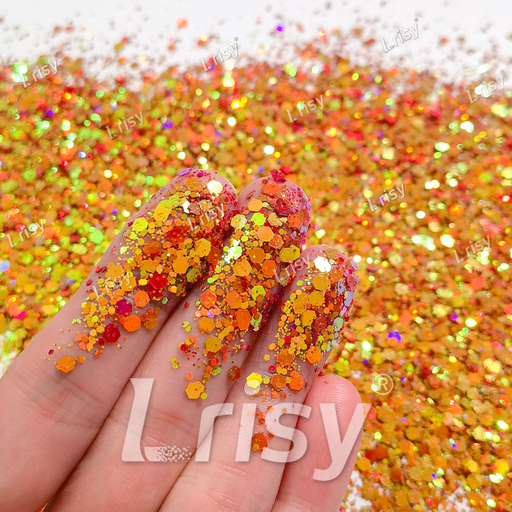 General Mixed Jacinth To Green Color Shift Solvent Resistant Glitter S-BSL202