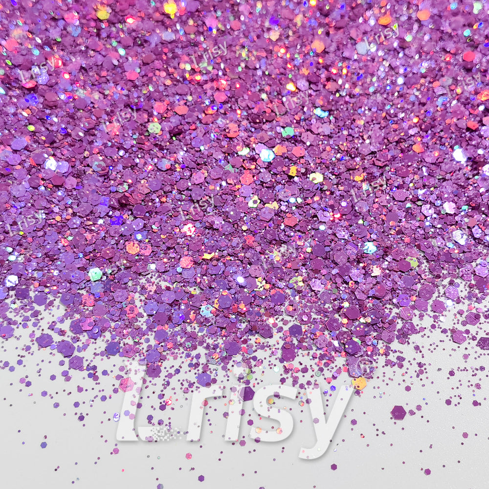 General Mixed Pink To Purple Color Shift Solvent Resistant Glitter S-BSL206