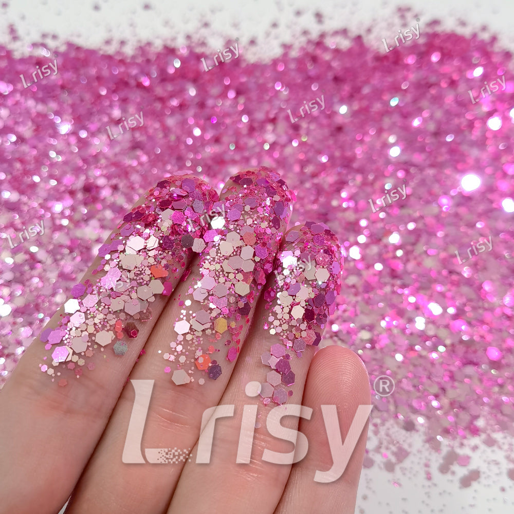 Champagne Gold To Rose Red Chameleon Mixed Color Shift Glitter C-BSX011