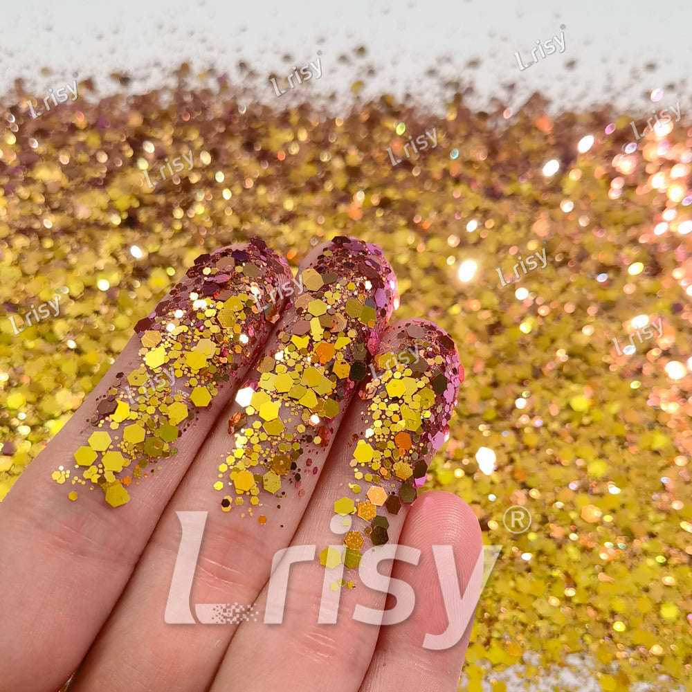 Gold To Purple Taupe Chameleon Mixed Color Shift Glitter C-BSX012