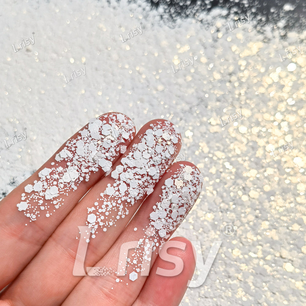 General Mixed White Solid Color Solvent Resistant Glitter FC-SJ050