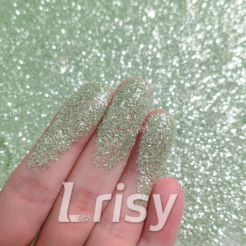 0.4mm Tea Green Solid Colored Matts Materials Glitter LRI-313
