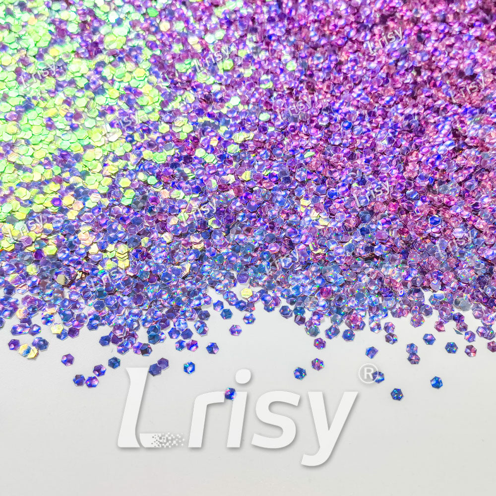 2.5mm Holographic & Color Shift Neon Blue Chunky Glitter Dream Stone LAD12