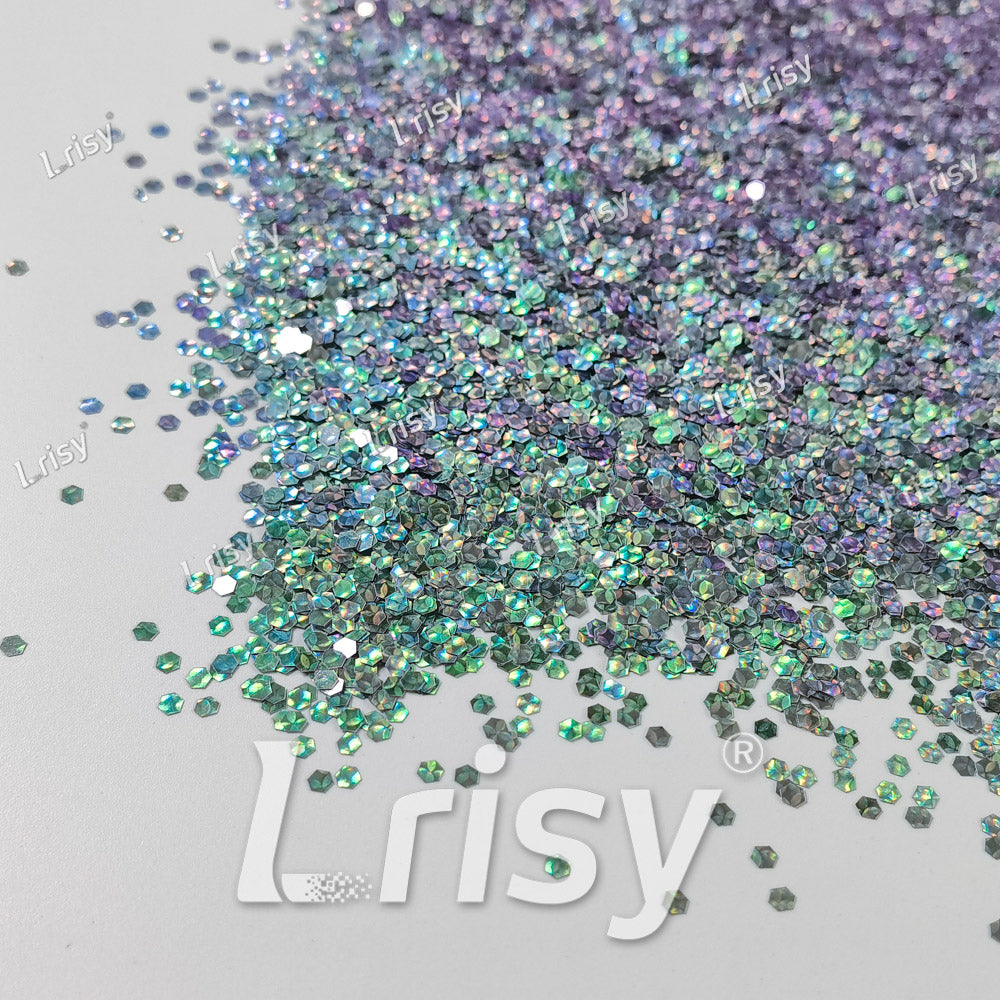 2.5mm Holographic & Color Shift Emerald Green Chunky Glitter Dream Stone LAD09