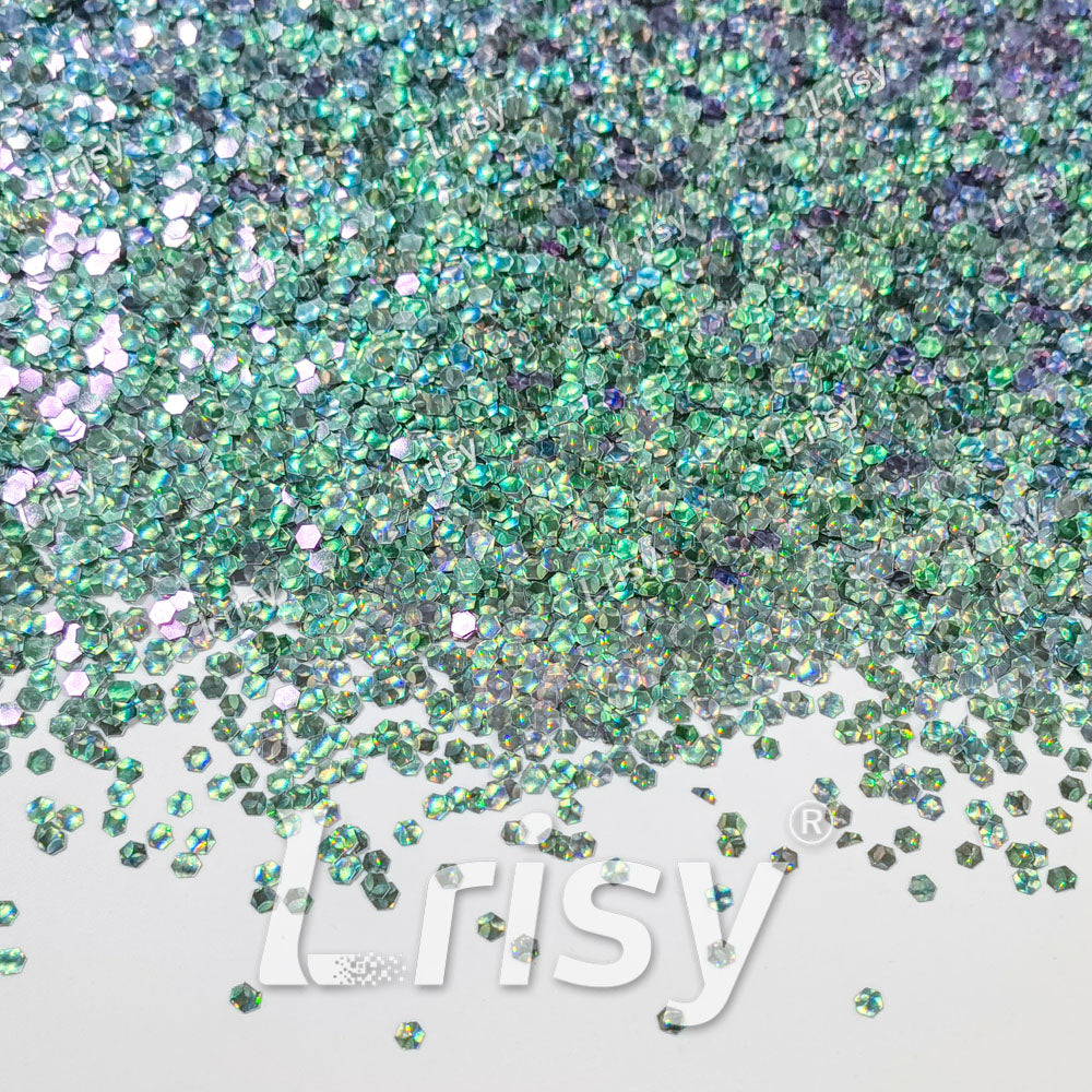 2.5mm Holographic & Color Shift Emerald Green Chunky Glitter Dream Stone LAD09
