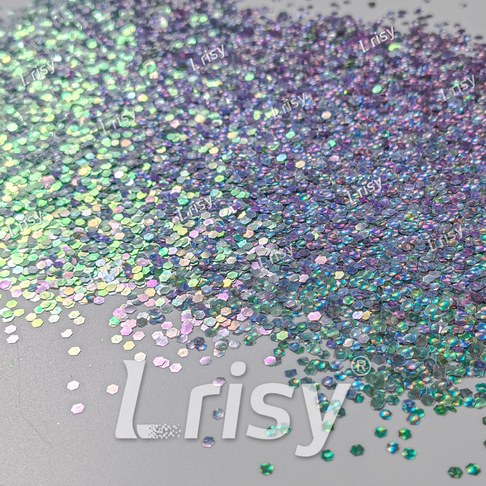 2.5mm Holographic & Color Shift Emerald Green Chunky Glitter Dream Stone LAD09