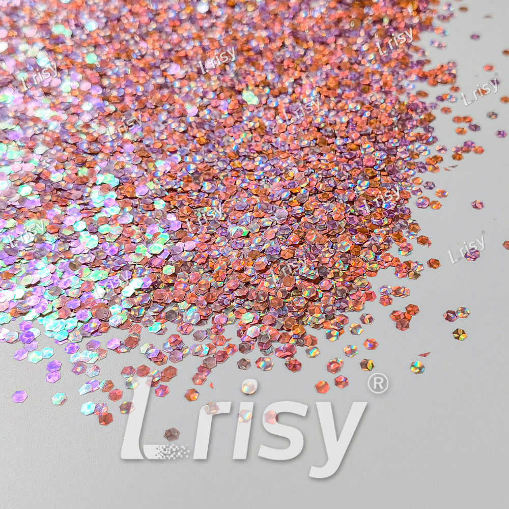 2.5mm Holographic & Color Shift Apricot Gold Chunky Glitter Dream Stone LAD04
