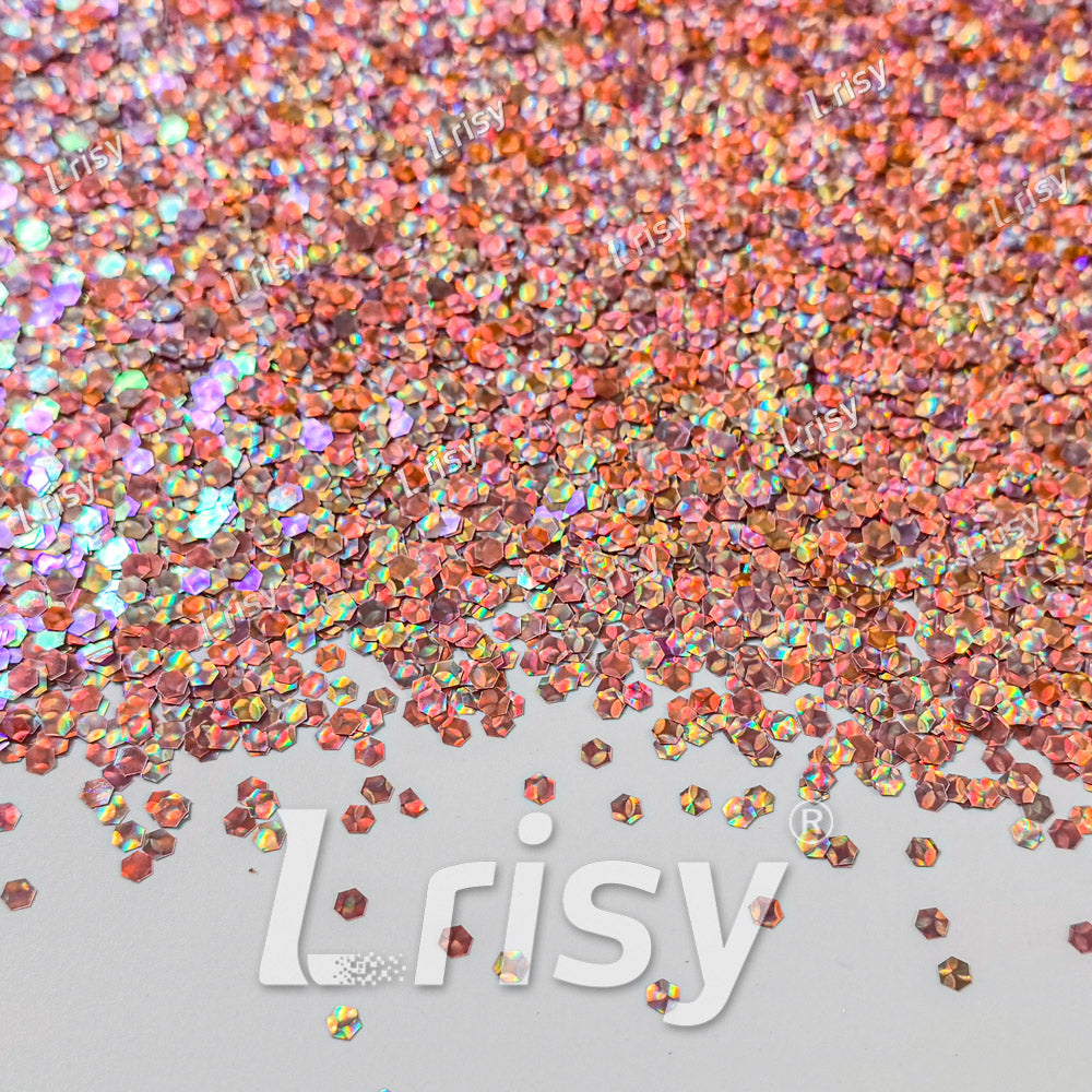 2.5mm Holographic & Color Shift Apricot Gold Chunky Glitter Dream Stone LAD04