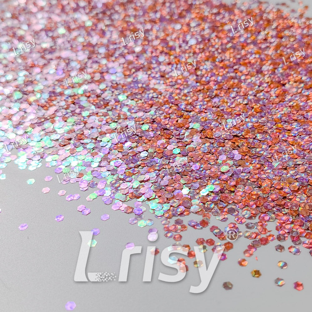 2.5mm Holographic & Color Shift Apricot Gold Chunky Glitter Dream Stone LAD04