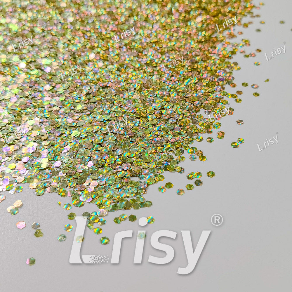 2.5mm Holographic & Color Shift Lettuce Green Chunky Glitter Dream Stone LAD06