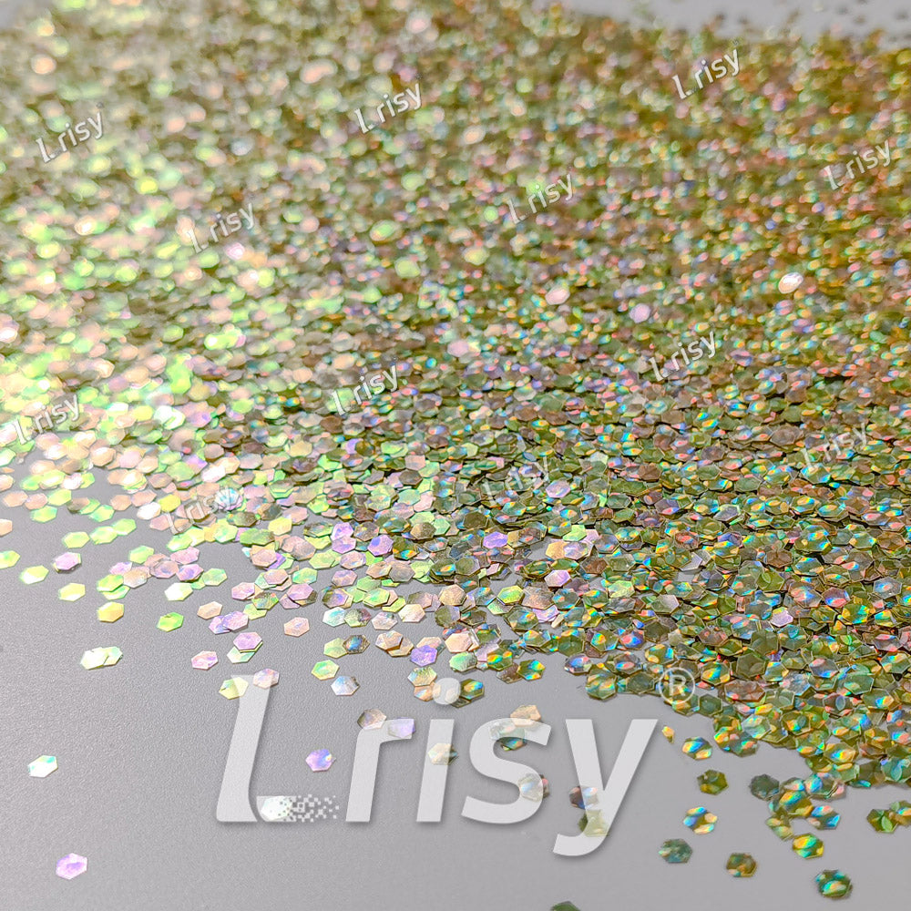 2.5mm Holographic & Color Shift Lettuce Green Chunky Glitter Dream Stone LAD06