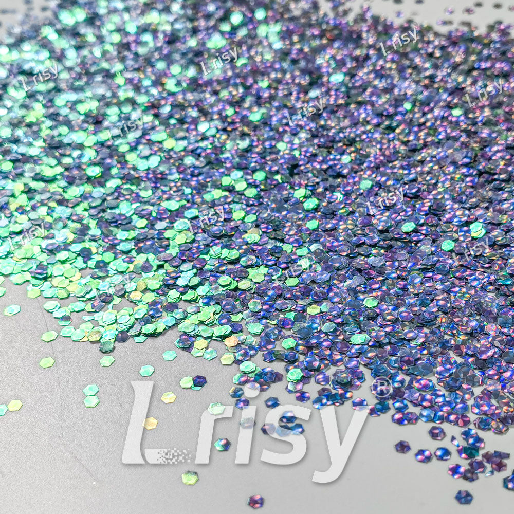 2.5mm Holographic & Color Shift Electric Blue Chunky Glitter Dream Stone LAD02