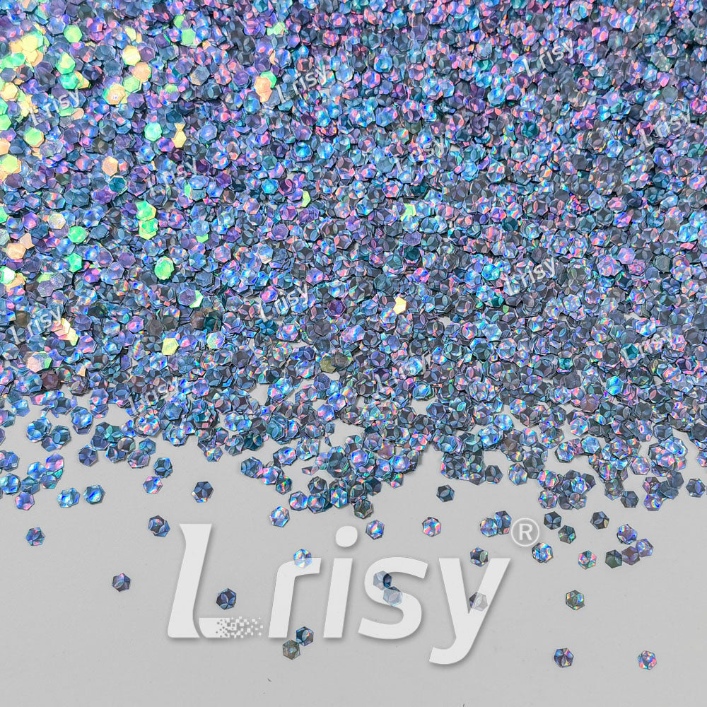 2.5mm Holographic & Color Shift Electric Blue Chunky Glitter Dream Stone LAD02